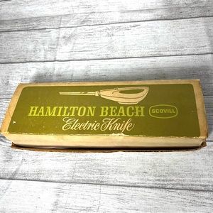 Vintage Scovill Hamilton Beach  Electric Knife. Avocado Green. Model #275-2.